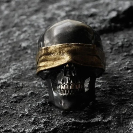 Bague Tête de Mort Justice Aveugle Couleur or