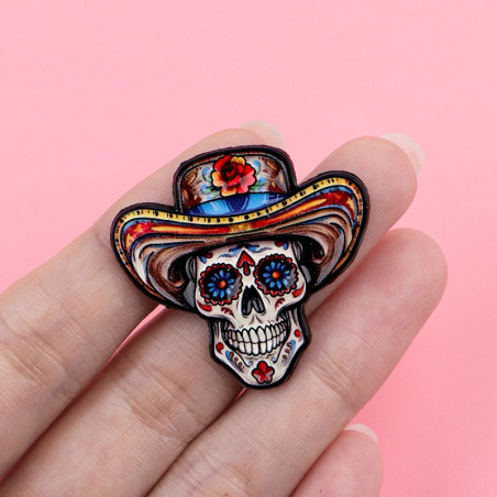 Pins Tête de Mort Calavera Mexicaine et Sombrero de Charro