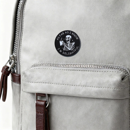 Pins Tête de Mort Squelette au Café "As Far As I Know I'm Delightful"