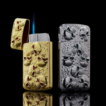Briquet Tête de Mort Multi-Crânes “Regard Inhumain” - 2 couleurs au choix !