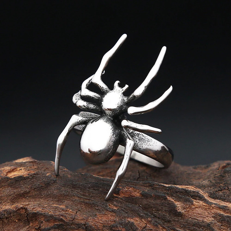 Avant Bague Rock Goth Veuve Noire