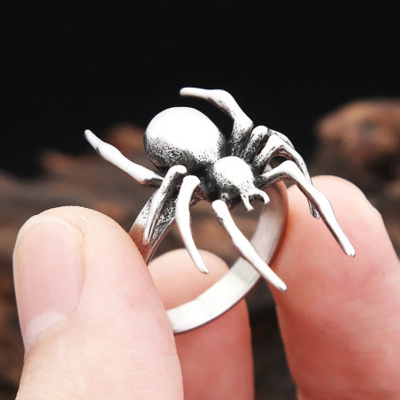 Bague Rock Goth Veuve Noire