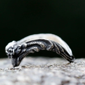 Avant Bague Tête de Mort Duo de Crânes et Fleurs