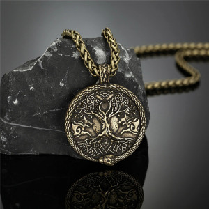 Collier Viking Arbre de Vie Yggdrasil Gardien des Mondes Modele 1