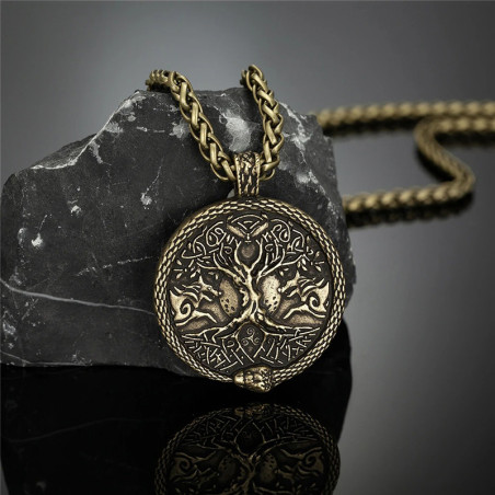 Collier Viking Arbre de Vie Yggdrasil Gardien des Mondes Modele 1