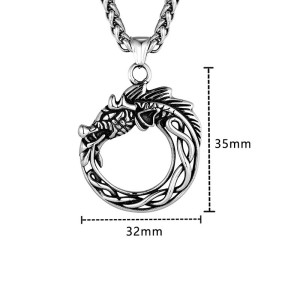 Dimensions Collier Viking Jörmungandr Cercle Éternel - 2 versions au choix !