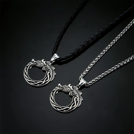 Collier Viking Jörmungandr Cercle Éternel - 2 versions au choix !