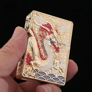 Magnifique Briquet Dragon Impérial “Souffle Céleste”