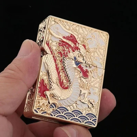 Magnifique Briquet Dragon Impérial “Souffle Céleste”