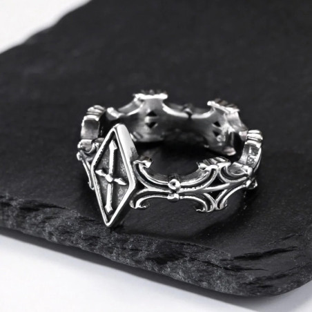 Avant Bague Gothique Croix Royale