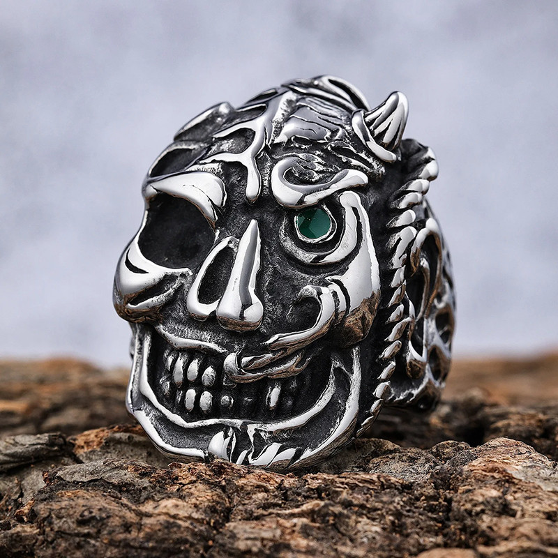Bague Oni Japonais Tête de Mort