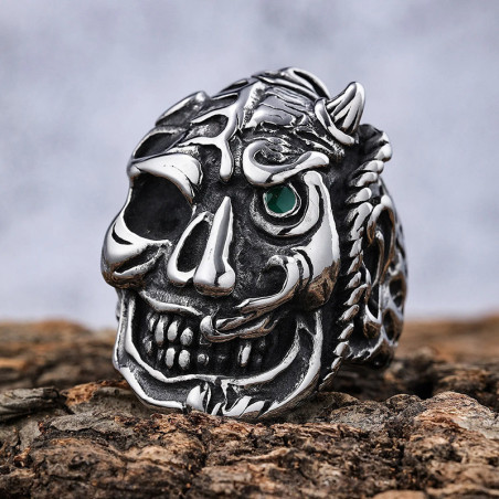 Bague Oni Japonais Tête de Mort