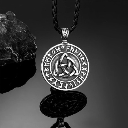 Collier Viking Trinité Celtique Cercle Runique Modele 2