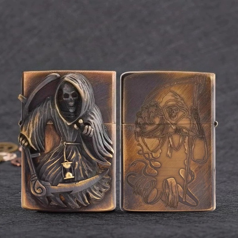 Briquet Tête de Mort Faucheuse du Temps “Dernier Sablier”