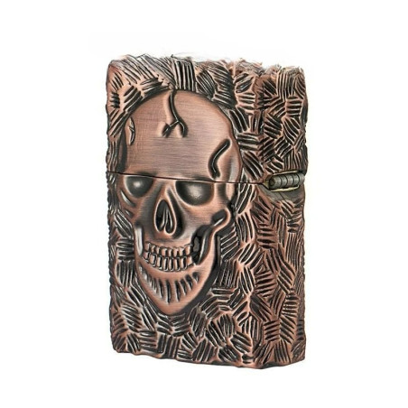 Briquet Tête de Mort Crâne Gravé “Chair Écorchée” Couleur Rose