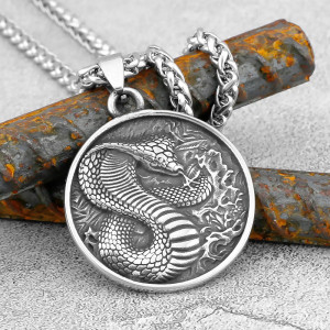 Avant Pendentif Serpent Cobra Goth Rocck