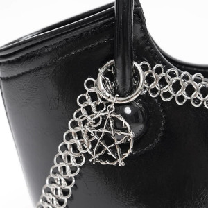 Vue detaille Sac à Main Tête de Mort Skulls Gothique "Trinité des Crânes enchaînés"