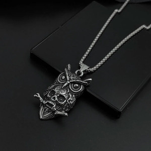Pendentif Tête de Mort Hibou Calavera