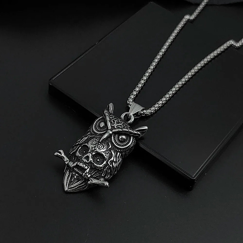 Pendentif Tête de Mort Hibou Calavera