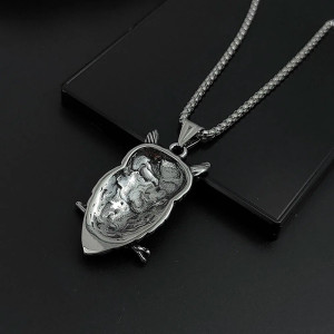 Vue Arrierre Pendentif Tête de Mort Hibou Calavera
