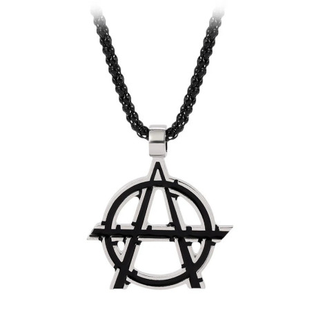 Vue generale Collier Symbole Anarchiste Punk