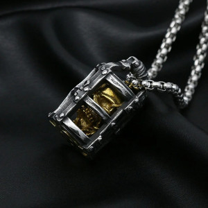 Collier Tête de Mort Crâne en Cage