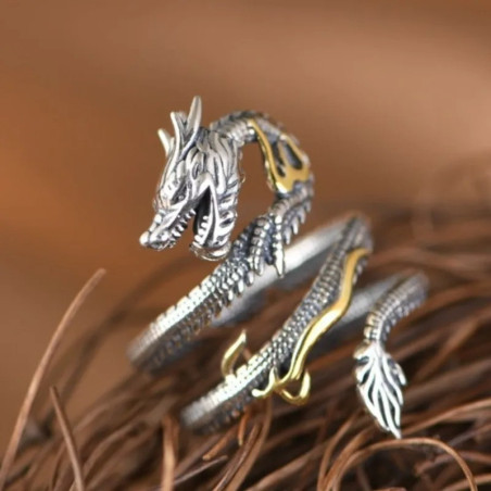 Bague Dragon Enroulé