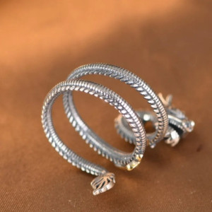 Vue Laterale Bague Dragon Enroulé