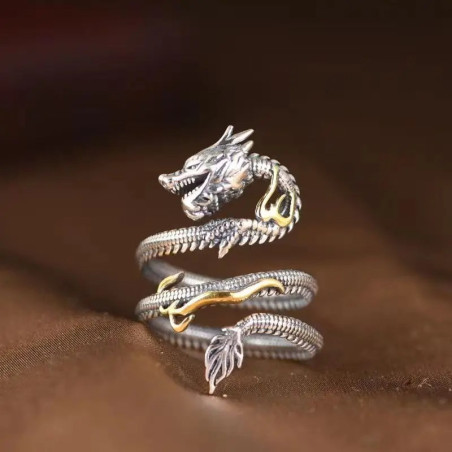 Avant Bague Dragon Enroulé