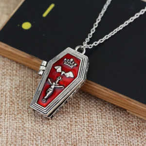 Collier Tête de Mort Goth Cercueil Vampire