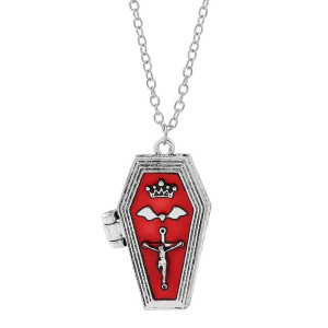 Vue generale Collier Tête de Mort Goth Cercueil Vampire