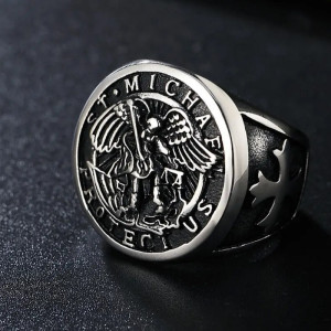 Bague Saint Michel Archange Couleur Argent