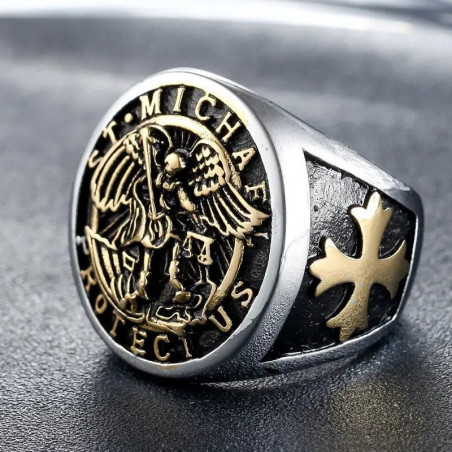 Bague Saint Michel Archange Couleur Or