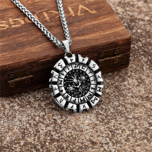 Collier Viking Roue Runique du Destin Nordique - 2 versions au choix !