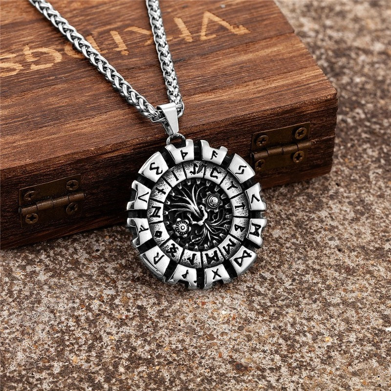 Collier Viking Roue Runique du Destin Nordique - 2 versions au choix !