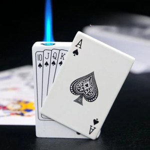 Briquet Tête de Mort Cartes à Jouer “Main du Destin Noir” Couleur Blanc