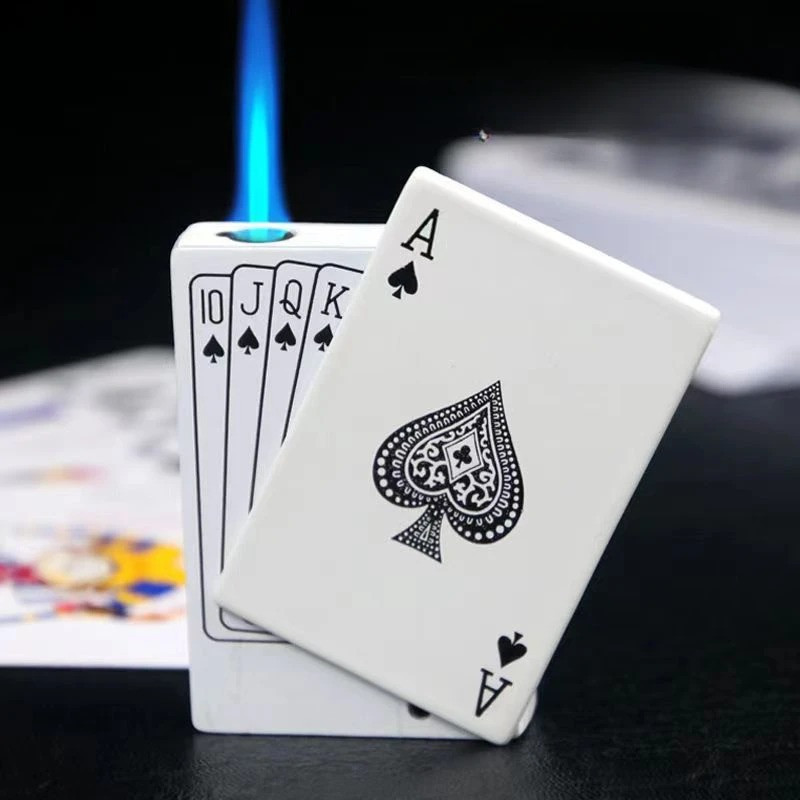 Briquet Tête de Mort Cartes à Jouer “Main du Destin Noir” Couleur Blanc