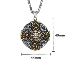 Dimensions Collier Viking Pendentif Vegvísir - Boussole Nordique et Nœuds Celtiques