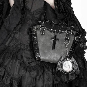 Magnifique Sac à main Gothique Chauve Souris Bat-Wing Cross