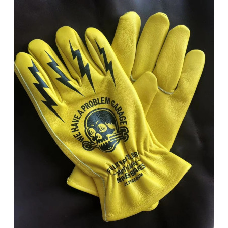 Magnifiques Gants Tête de Mort « Haute Tension »