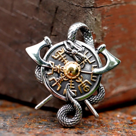 Collier Viking Valknut "Nœuds de Runes Acier" - 2 couleurs au choix !