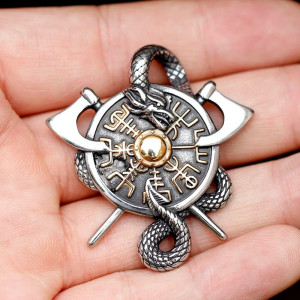 Collier Viking Valknut "Nœuds de Runes Acier" - 2 couleurs au choix !