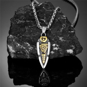Collier Viking Valknut Doré Modele 1 Couleur Or