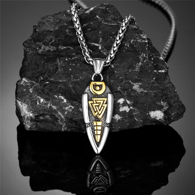 Collier Viking Valknut Doré Modele 1 Couleur Or