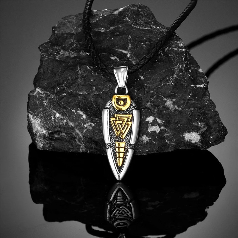 Collier Viking Valknut Doré Modele 2 Couleur Or
