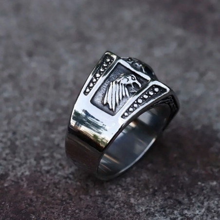 Vue Arrierre Bague Chevalière Crâne Infernal | Bague Gothique