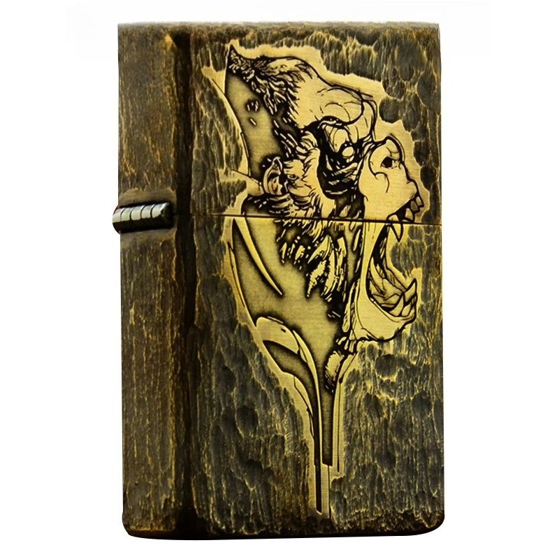 Briquet Tête de Mort Crâne Loup Hurlant “Rage Nocturne”