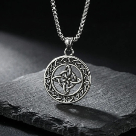 Avant Collier Viking - Boussole aux Quatre Nœuds Celtiques
