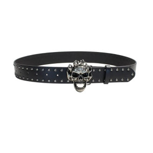 Ceinture Tête de Mort Flammes « Crâne Furie Ardente »
