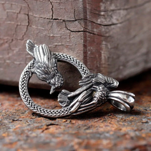 Pendentif Viking Corbeaux d’Odin